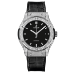 Hublot Classic Fusion Diamonds Moissanite Pave 42mm Dial Black – Customize Diamod