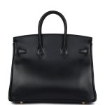 Hermes Birkin 25 Black Box Gold Hardware - Image 4