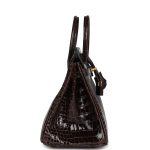 Hermes Birkin 25 Macassar Shiny Porosus Crocodile Gold Hardware - Image 3
