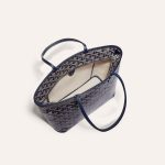 Goyard Goyardine Artois Tote PM Navy Blue Canvas & Chevroches Calfskin Palladium Hardware - Image 4