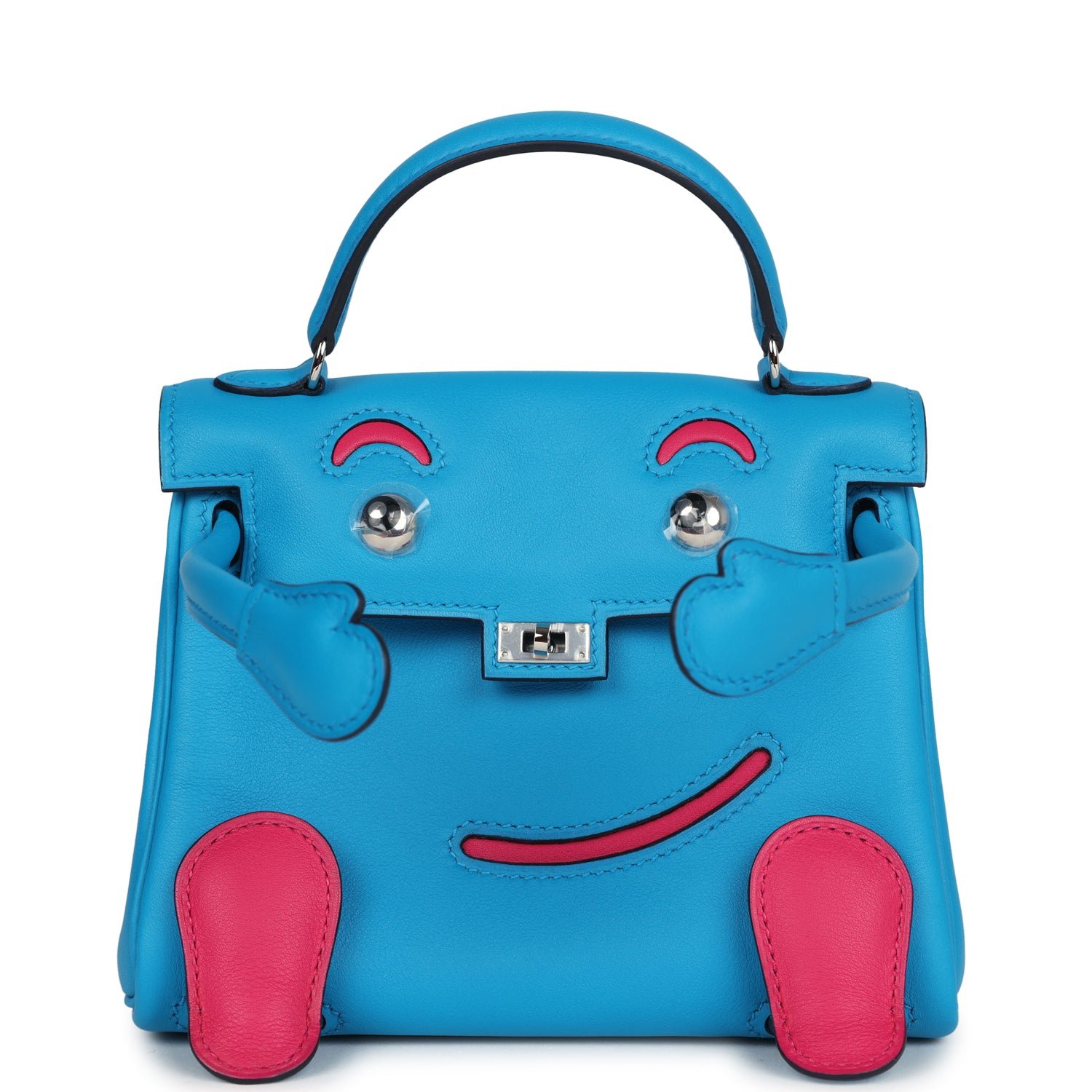 a6c01c95e159c99b227ca80a863947c09a5c417f Hermes “Quelle Idolle” Kelly Doll Bleu Frida and Rose Extreme Swift Palladium Hardware - Image 1