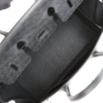 Hermes Birkin 25 Black Ostrich Palladium Hardware - Image 7