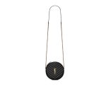 VINYLE ROUND CAMERA BAG IN CHEVRON-QUILTED GRAIN DE POUDRE EMBOSSED LEATHER