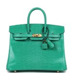 Hermes Birkin 25 Menthe Varanus Niloticus Lizard Gold Hardware