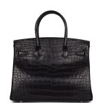 Hermes Birkin 30 Black Matte Alligator Palladium Hardware - Image 4
