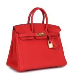 Hermes Birkin 25 Rouge de Coeur Togo Gold Hardware - Image 2