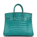 Hermes Birkin 25 Bleu Paon Matte Alligator Gold Hardware - Image 4