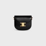 BESACE CLEA IN SHINY CALFSKIN BLACK