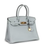 Hermes Birkin 30 Bleu Pale Clemence Gold Hardware - Image 2