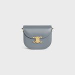 BESACE CLEA IN SHINY CALFSKIN BLUE GREY