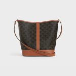 MEDIUM BUCKET IN TRIOMPHE CANVAS AND CALFSKIN TAN - Image 3