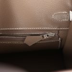 Hermes Birkin 25 Tri-color Etoupe, Ebene and Gris Pale Epsom Palladium Hardware - Image 8