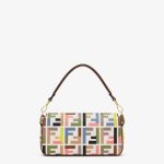 Baguette Canvas Bag With Multicolor FF Embroidery - Image 3