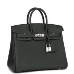 Hermes Birkin 25 Vert Fonce Togo Palladium Hardware - Image 2