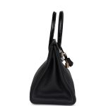 Hermes Birkin 30 Black Shiny Niloticus Crocodile and Togo Touch Rose Gold Hardware - Image 3