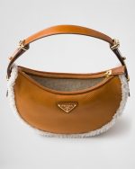 Prada Arqu?? Small Shearling Shoulder Bag - Image 4