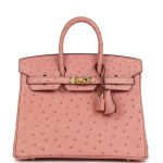 Hermes Birkin 25 Terre Cuite Ostrich Gold Hardware