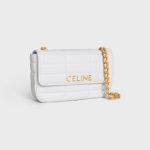 CHAIN SHOULDER BAG MATELASSE MONOCHROME CELINE IN QUILTED CALFSKIN ARCTIC WHITE - Image 2