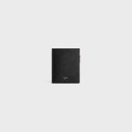 COMPACT WALLET TRIOMPHE CHARMS IN GRAINED CALFSKIN BLACK