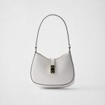 Prada Cleo Brushed Leather Shoulder Bag With Clasp Closure