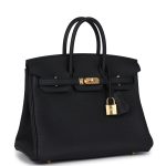 Hermes Birkin 25 Black Verso Togo Gold Hardware - Image 2