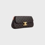 MEDIUM CELINE LOLA BAG IN TRIOMPHE CANVAS AND CALFSKIN TAN - Image 2