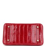 Hermes Birkin 25 Braise Shiny Porosus Crocodile Gold Hardware - Image 5