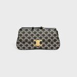 MEDIUM CELINE LOLA BAG IN TRIOMPHE CANVAS TWO-TONE BLACK