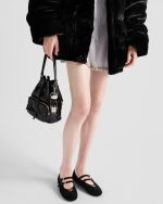 Prada Duet Naplak Patent Leather Bucket Bag - Image 7