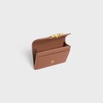 CARD HOLDER WITH FLAP TRIOMPHE IN SHINY CALFSKIN BRONZE - Image 4