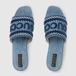 Womens slide sandal with Gucci script - Image 5