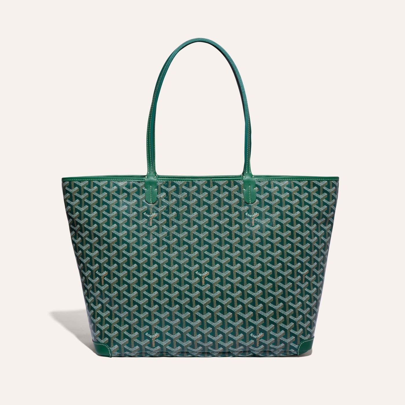 dd4e1a28b809a99f2b8fab253047db5e1b051fcf Goyard Artois Tote MM Green Goyardine Canvas & Chevroches Calfskin Palladium Hardware - Image 1