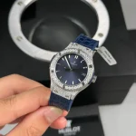 Hublot Classic Fusion Diamonds Moissanite Pave 33mm Blue Dial – Handcrafted Diamod - Image 3