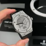 Hublot Classic Fusion SKULL Full Diamonds Moissanite Pave 42mm Black Dial – Handcrafted Diamod - Image 3