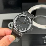Hublot Classic Fusion Ceramic Diamonds 42mm Black Dial JJZ Base – Customize Version - Image 3