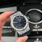 Hublot Classic Fusion Diamonds Moissanite Pave 42mm Blue Dial – Customize Diamod - Image 2