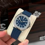 Patek Philippe Aquanaut 5067A-025 35.6mm Blue Dial Diamond Bezel Moissanite Steel – Customize Version - Image 3