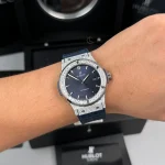 Hublot Classic Fusion Diamonds Moissanite Pave 42mm Blue Dial – Customize Diamod - Image 4