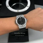 Hublot Classic Fusion Diamonds Moissanite Pave 42mm Dial Black – Customize Diamod - Image 4