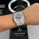 Hublot Classic Fusion SKULL Full Diamonds Moissanite Pave 42mm Black Dial – Handcrafted Diamod - Image 4