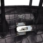 Hermes Birkin 30 Black Matte Alligator Palladium Hardware - Image 6