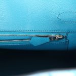 Hermes Birkin 30 Bleu Izmir Shiny Niloticus Crocodile Palladium Hardware - Image 8