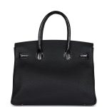 Hermes Birkin 30 Black Shiny Niloticus Crocodile and Togo Touch Rose Gold Hardware - Image 4