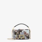 Baguette Mini Canvas Bag With Multicolor FF Embroidery