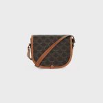 MEDIUM FOLCO BAG IN TRIOMPHE CANVAS AND CALFSKIN TAN - Image 3