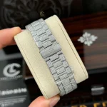 Patek Philippe Nautilus 5712/1A 40mm Blue Dial Full Moissanite Hongkong – Customize Diamod - Image 11