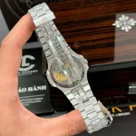 Patek Philippe Nautilus 5712/1A 40mm Blue Dial Full Moissanite Hongkong – Customize Diamod - Image 10