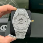 Audemars Piguet Royal Oak 15400ST 41mm Full Moissanite Hongkong – Customize Diamod - Image 5