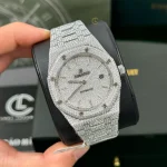 Audemars Piguet Royal Oak 15400ST 41mm Full Moissanite Hongkong – Customize Diamod - Image 4